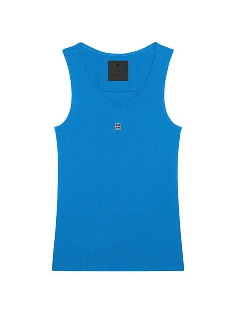 givenchy moroccan blue|Slim fit tank top in cotton with 4G detail .